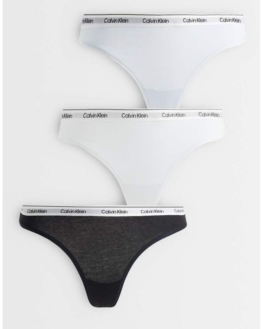 Calvin Klein White Icon Logo Thongs 3pk
