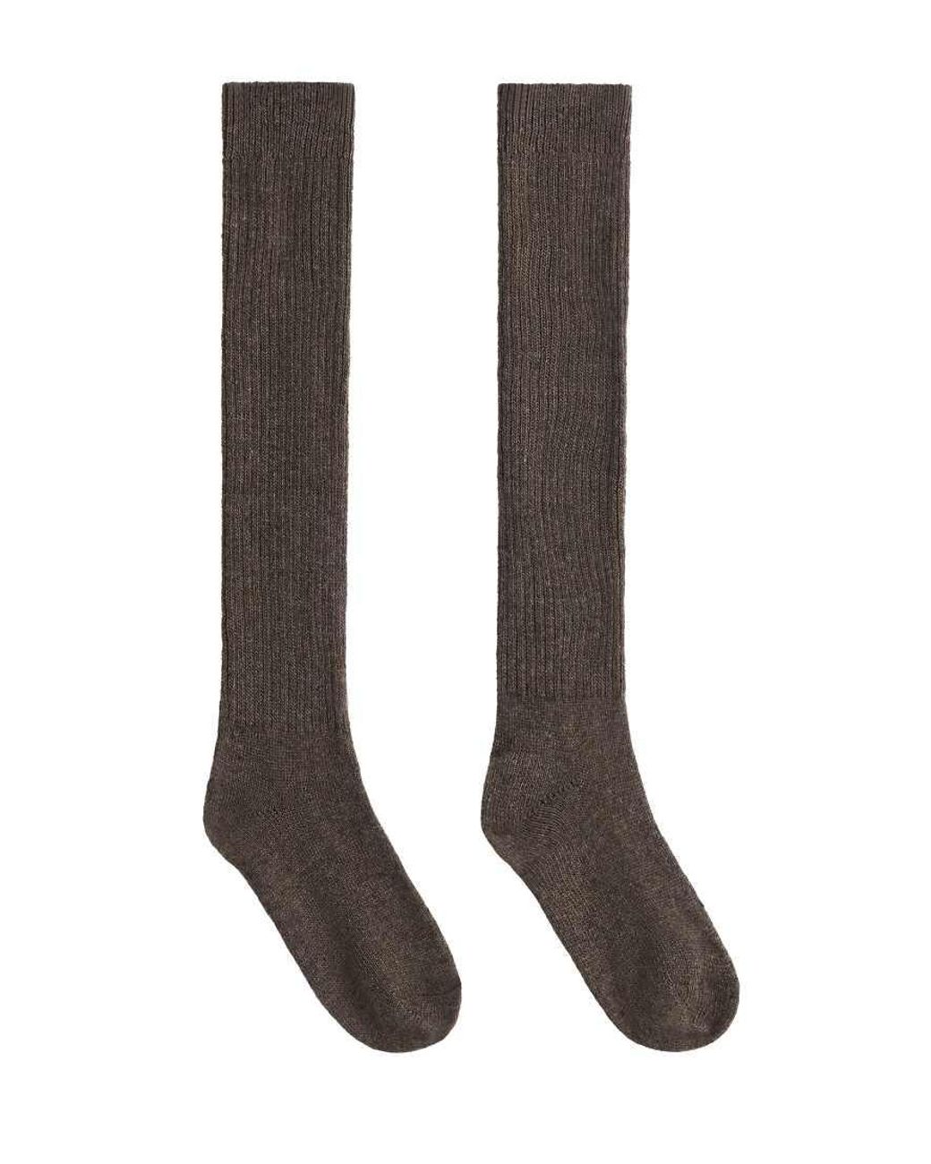 Oysho Black 22% 10% Wool Long Socks