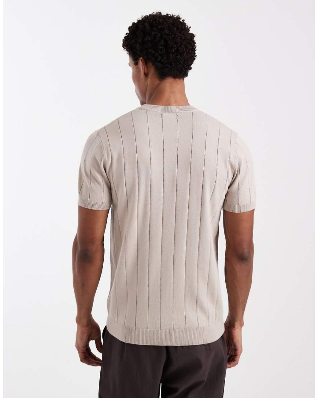 New Look White Knitted T-Shirt for men