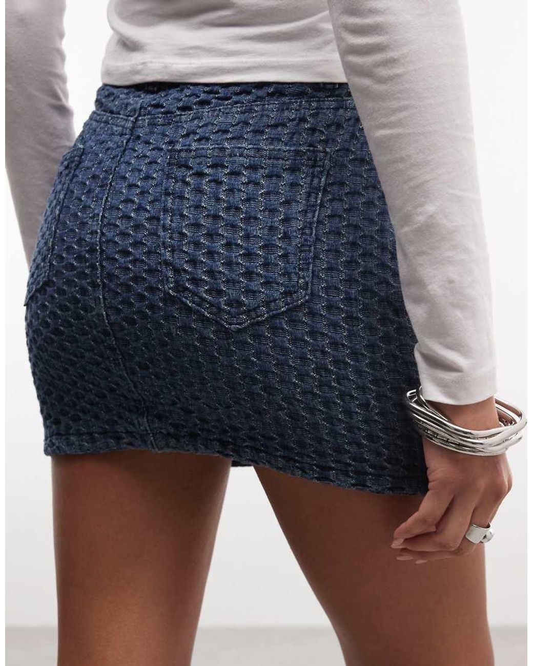Liquor N Poker Blue Utility Denim Mini Skirt