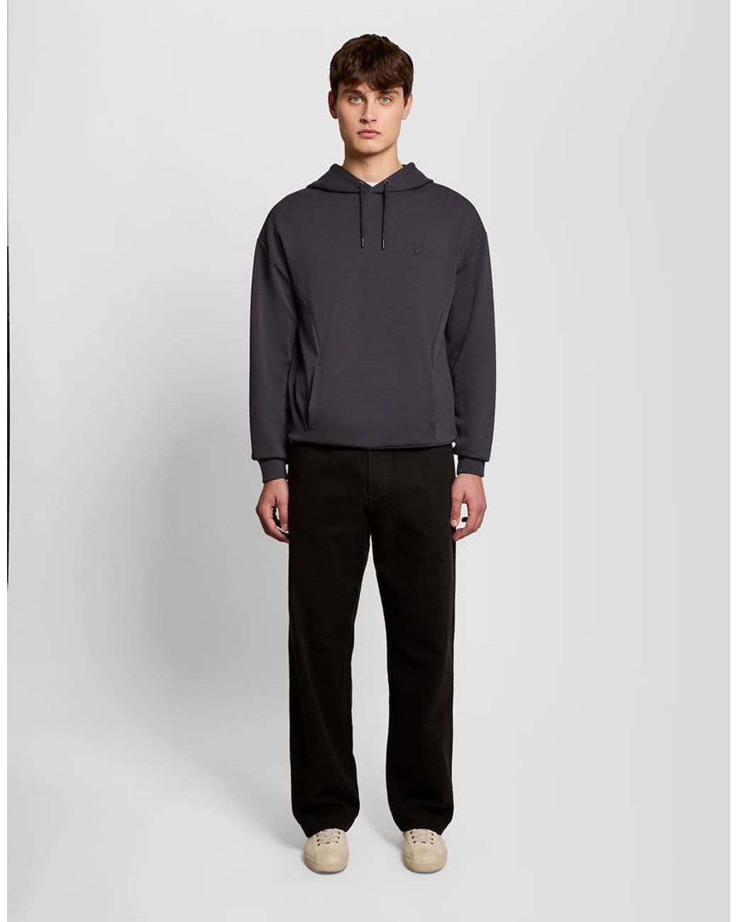 Lyle & Scott Gray Mid Layers Relaxed Interlock Hoodie for men