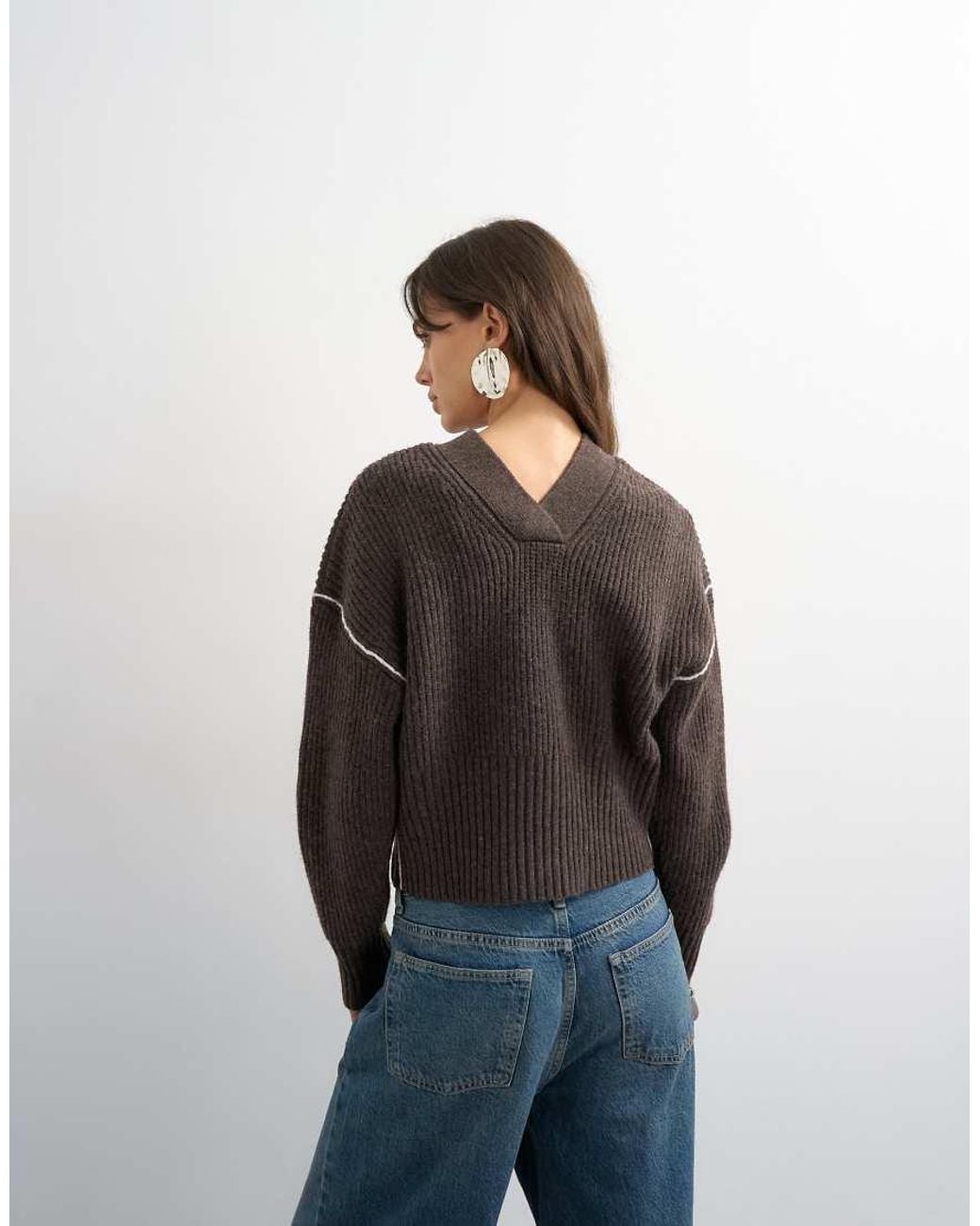 TOPSHOP Black Knit Button Placket Cardigan
