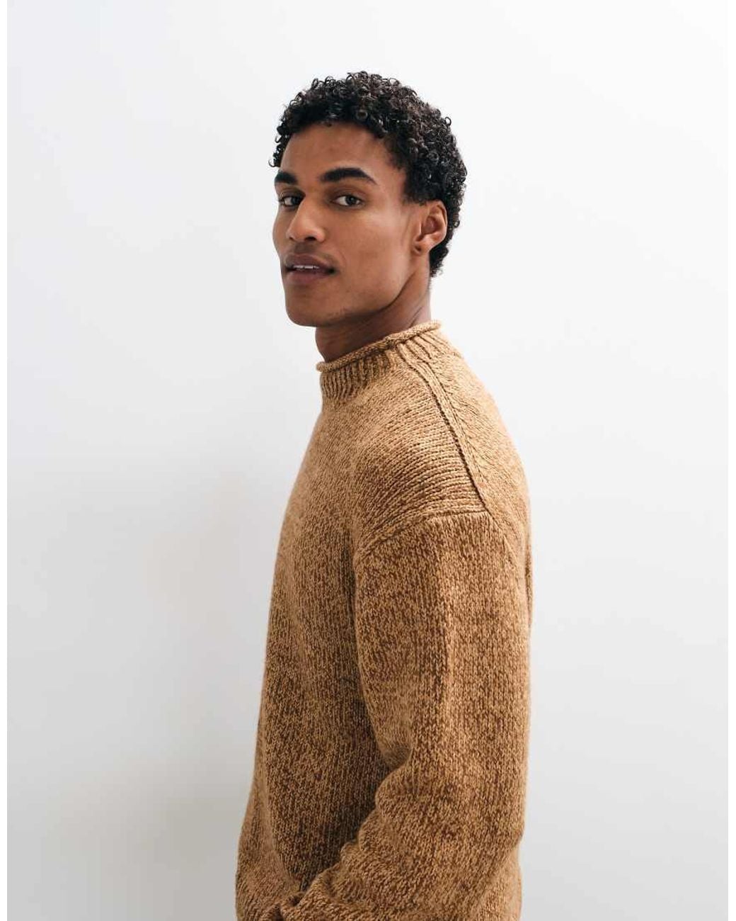 Abercrombie & Fitch Brown Knitted Mockneck Jumper for men