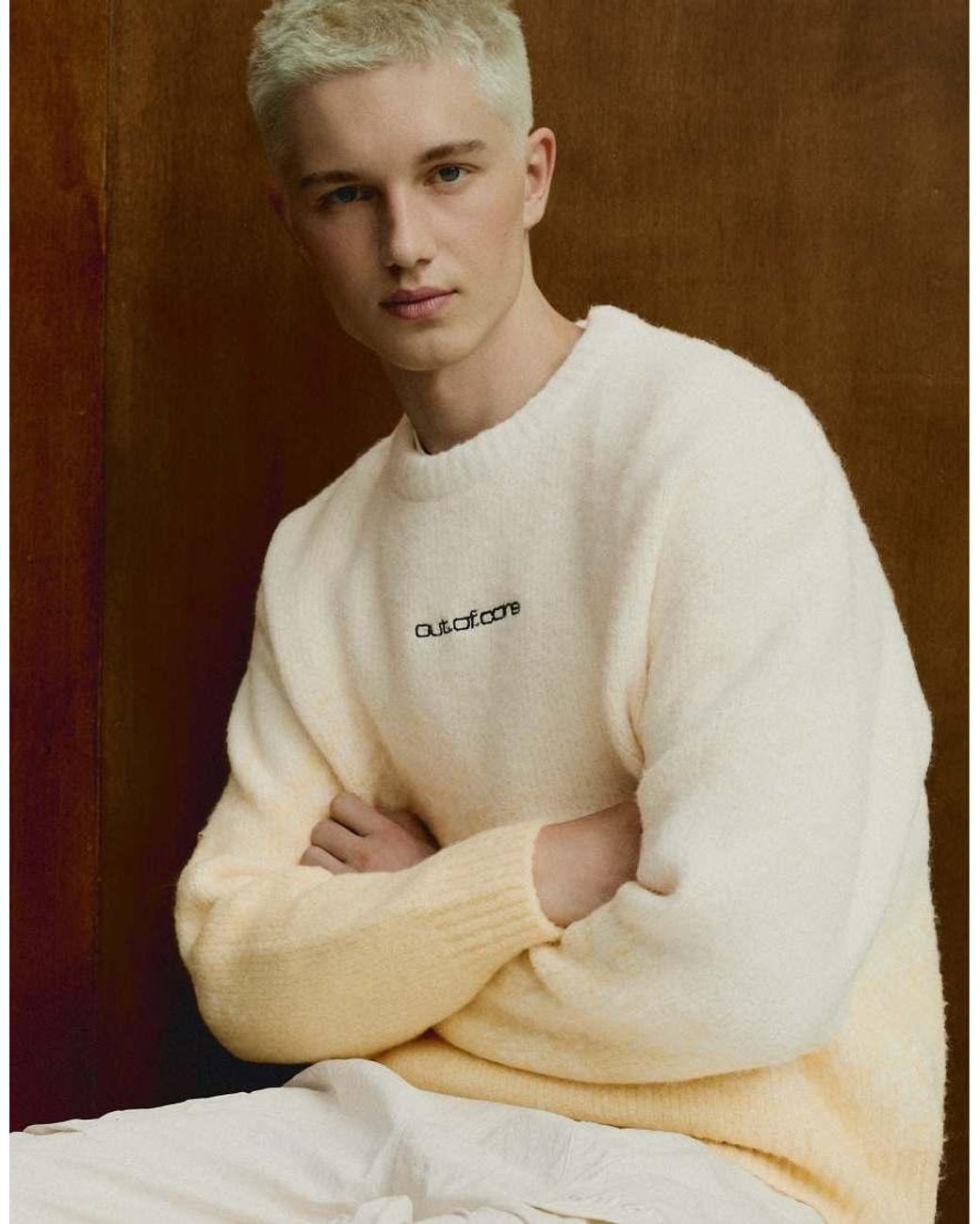 Bershka Natural Gradient Jacquard Jumper Out Of Core for men