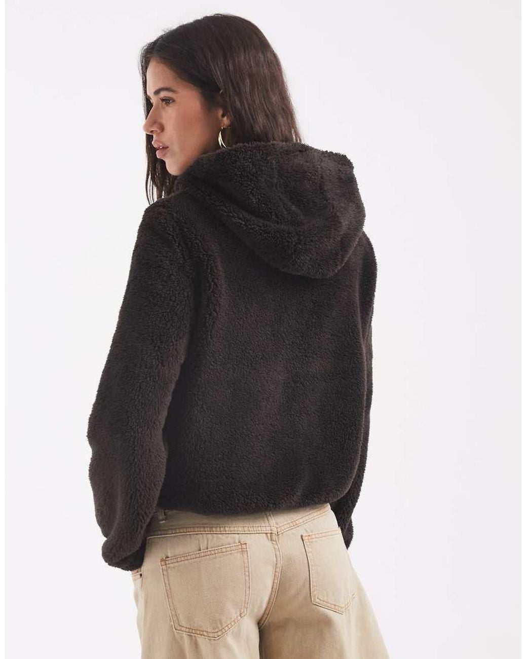 ONLY Black Hooded Teddy Jacket