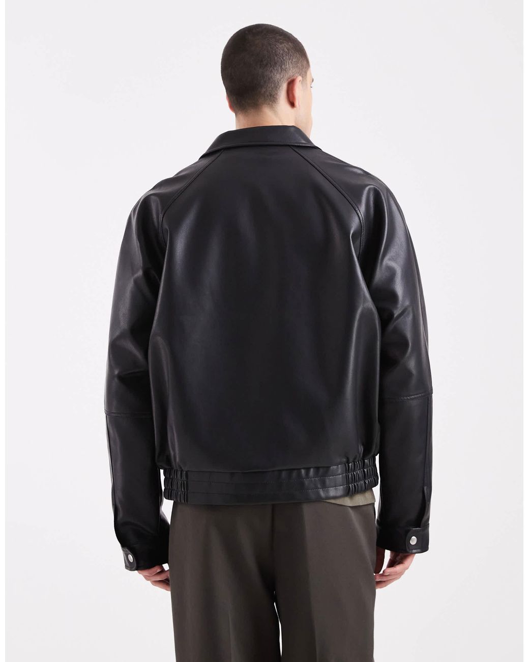 ASOS Black Relaxed Harrington Jacket for men
