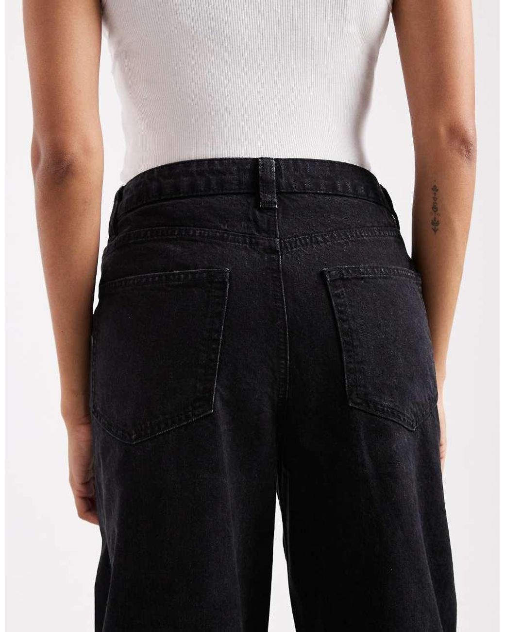 ASOS White Asos Design Maternity Slim Barrel Leg Jeans
