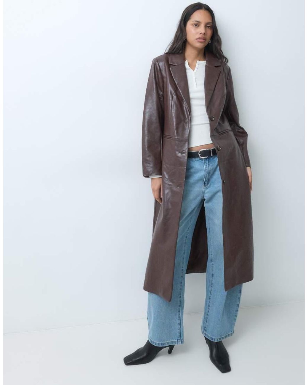 Trench Maxi Elegante di Object in Blue