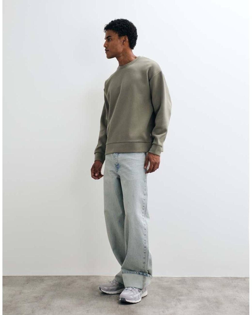 Jack & Jones Green Oversized Heavy Weight Sweatshirt for men