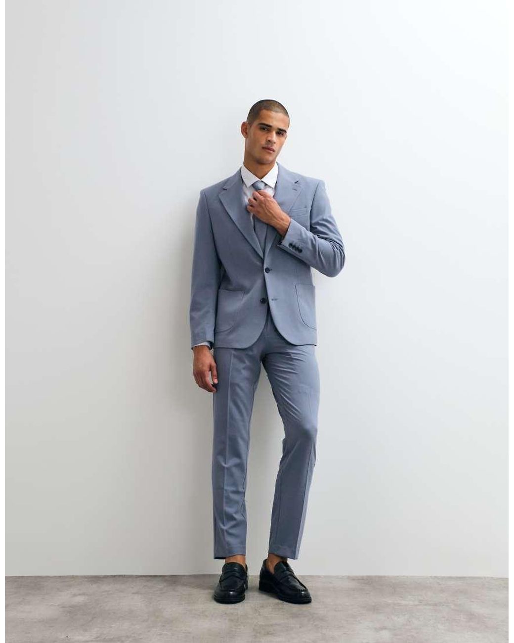 ASOS Blue Asos Deisgn Flexmax Slim Suit Jacket for men