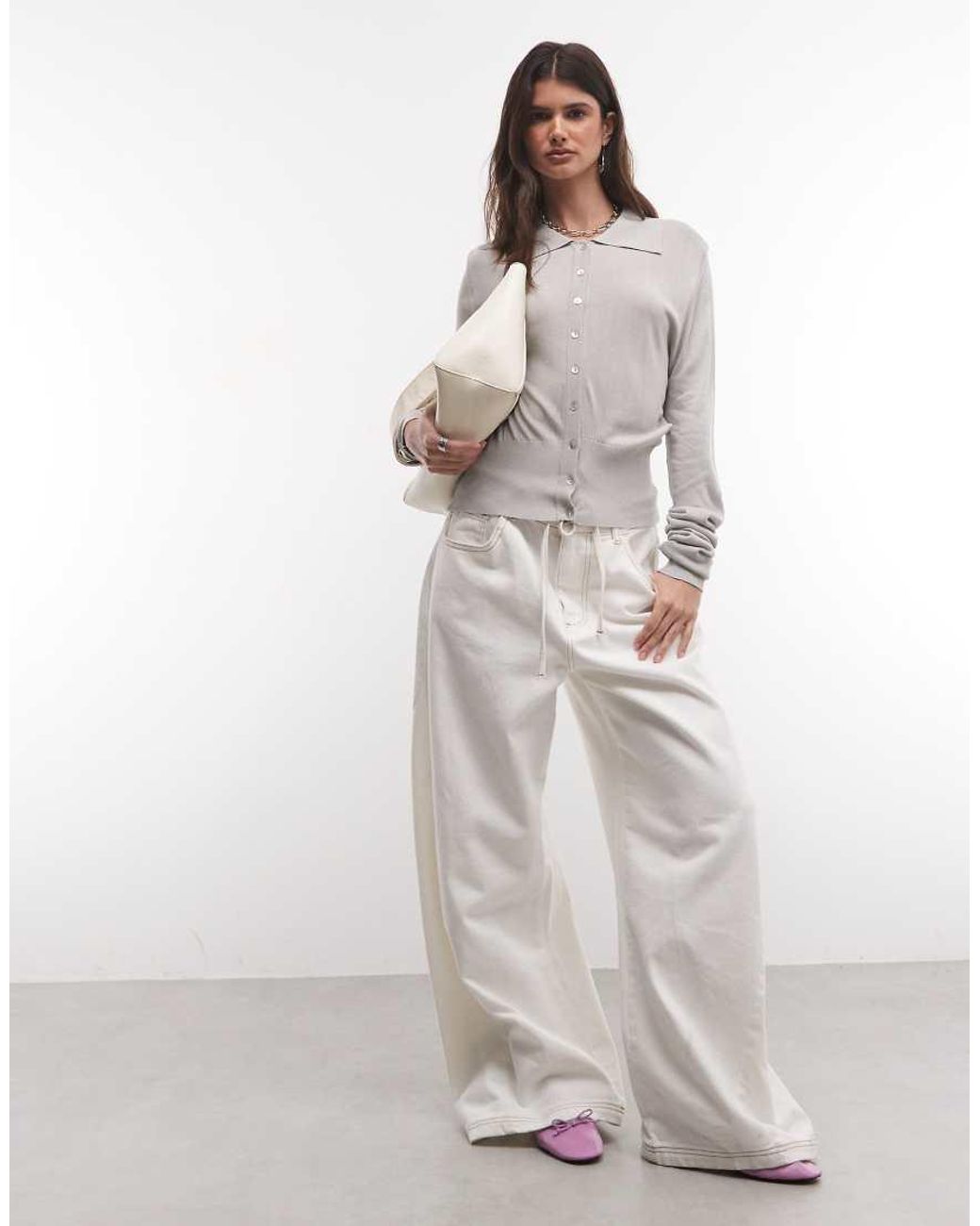 Collusion Gray Sheer Knit Cardigan
