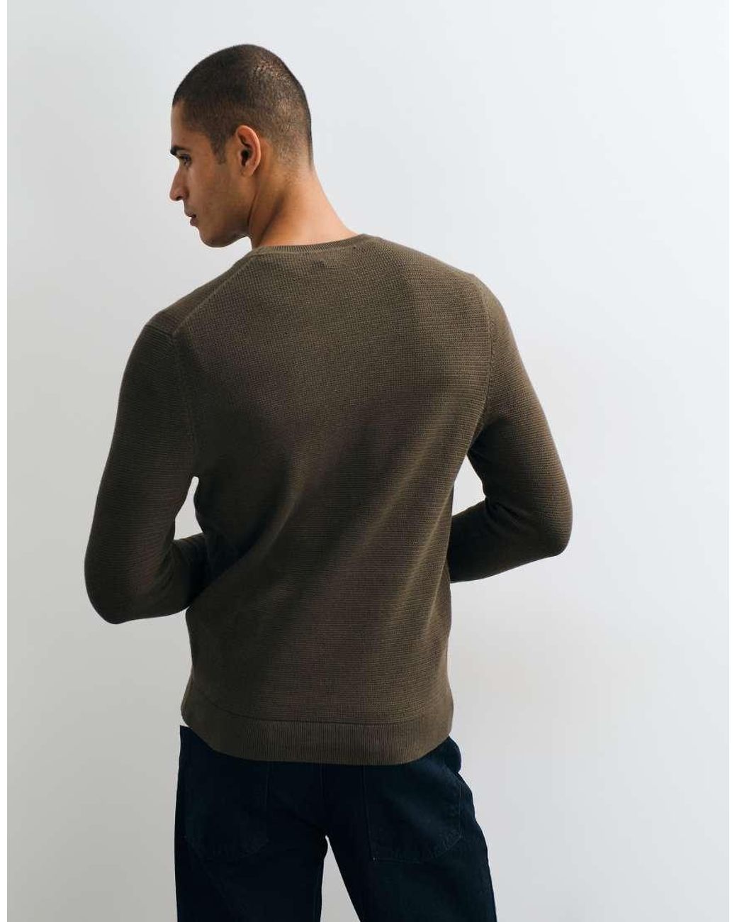 Mango Gray Knitted Jumper for men