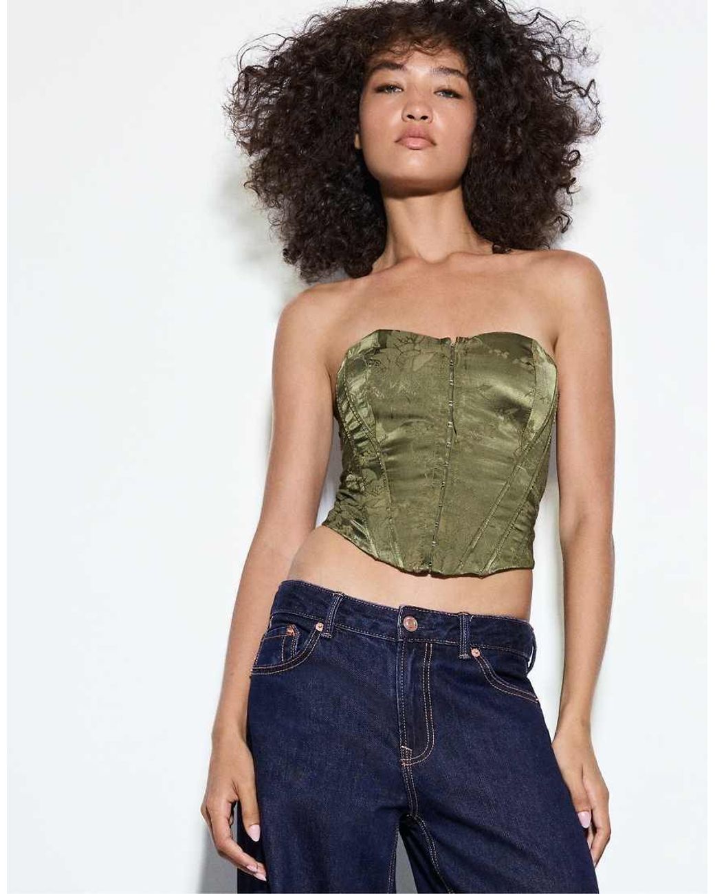 Stradivarius Blue D91 Low-rise Wide-leg Jeans