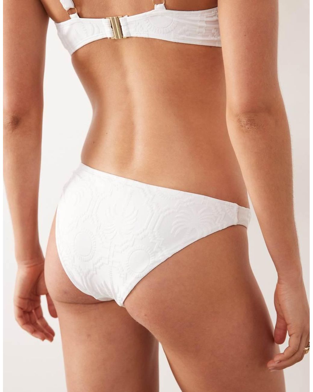 Accessorize White Textured Bikini Bottom
