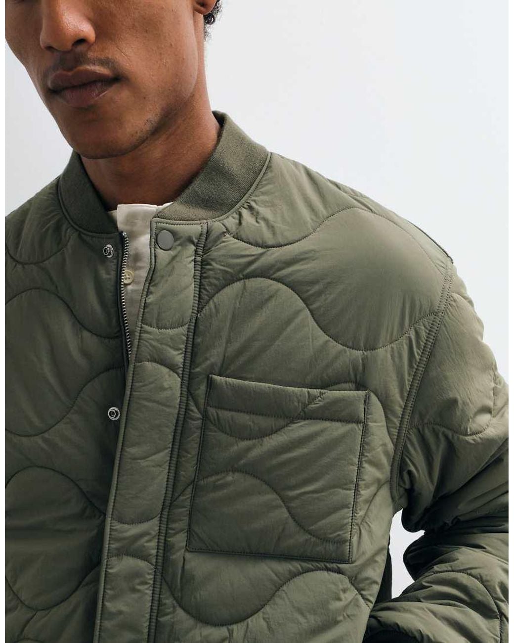 ARKET Green Quilted Liner Light Weight Jacket for men
