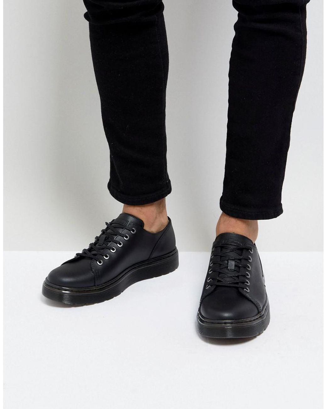 Dr. Martens Dante Straw Grain Leather 6-eye Shoes in Black for Men | Lyst UK