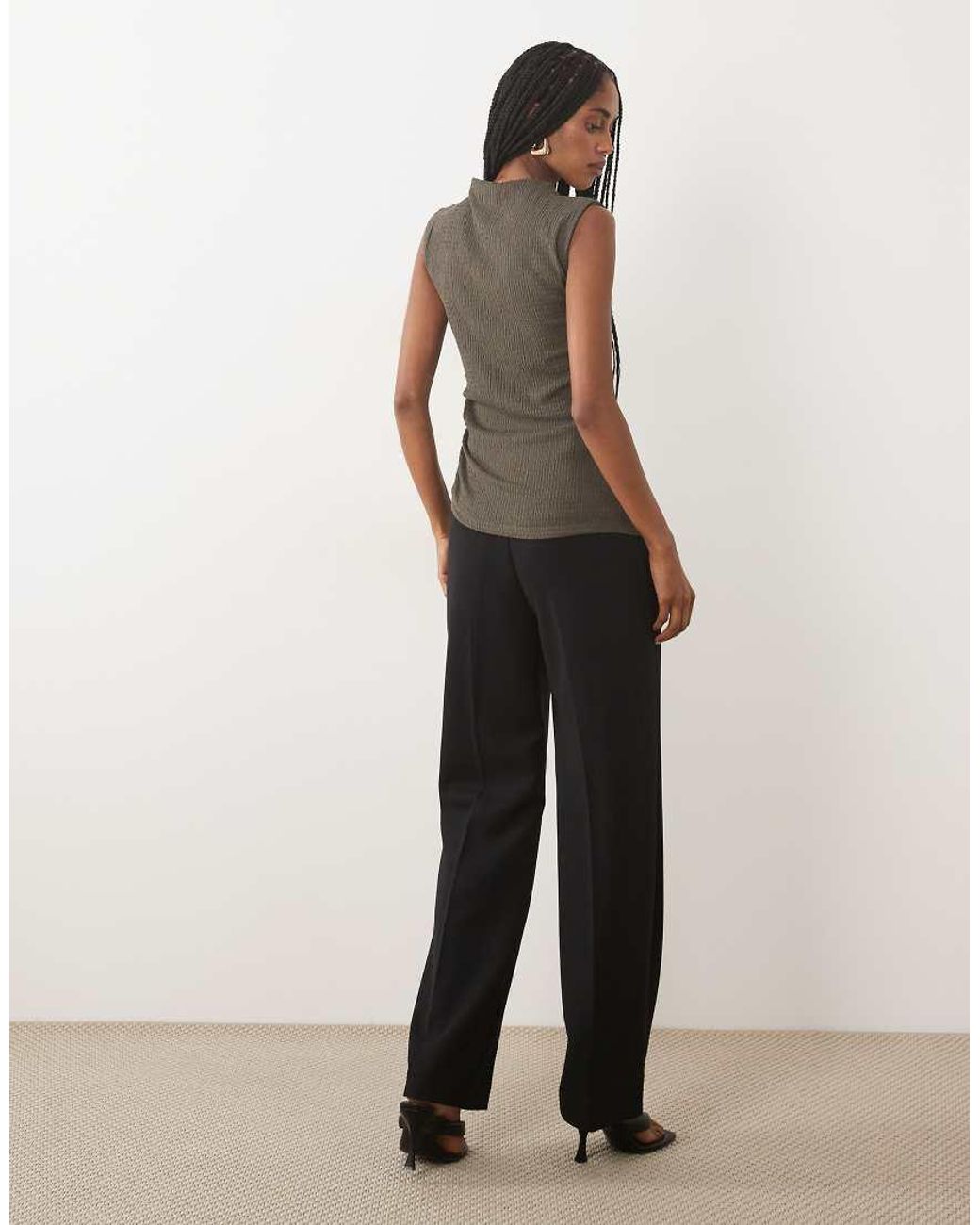 Jdy Multicolor Textured Asymmetric Top With Ruched Details