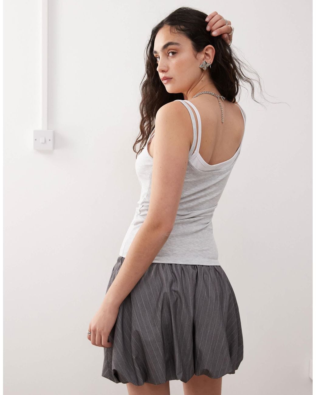 Collusion White Elevated Double Layer Cami