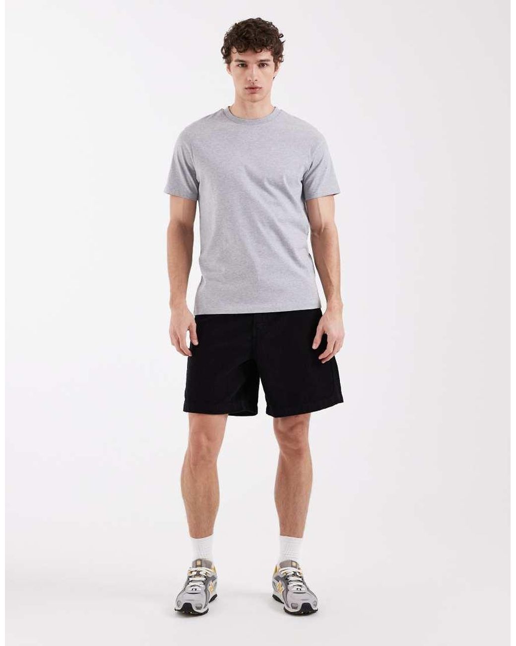 ASOS Gray Mid Length Corduroy Shorts for men