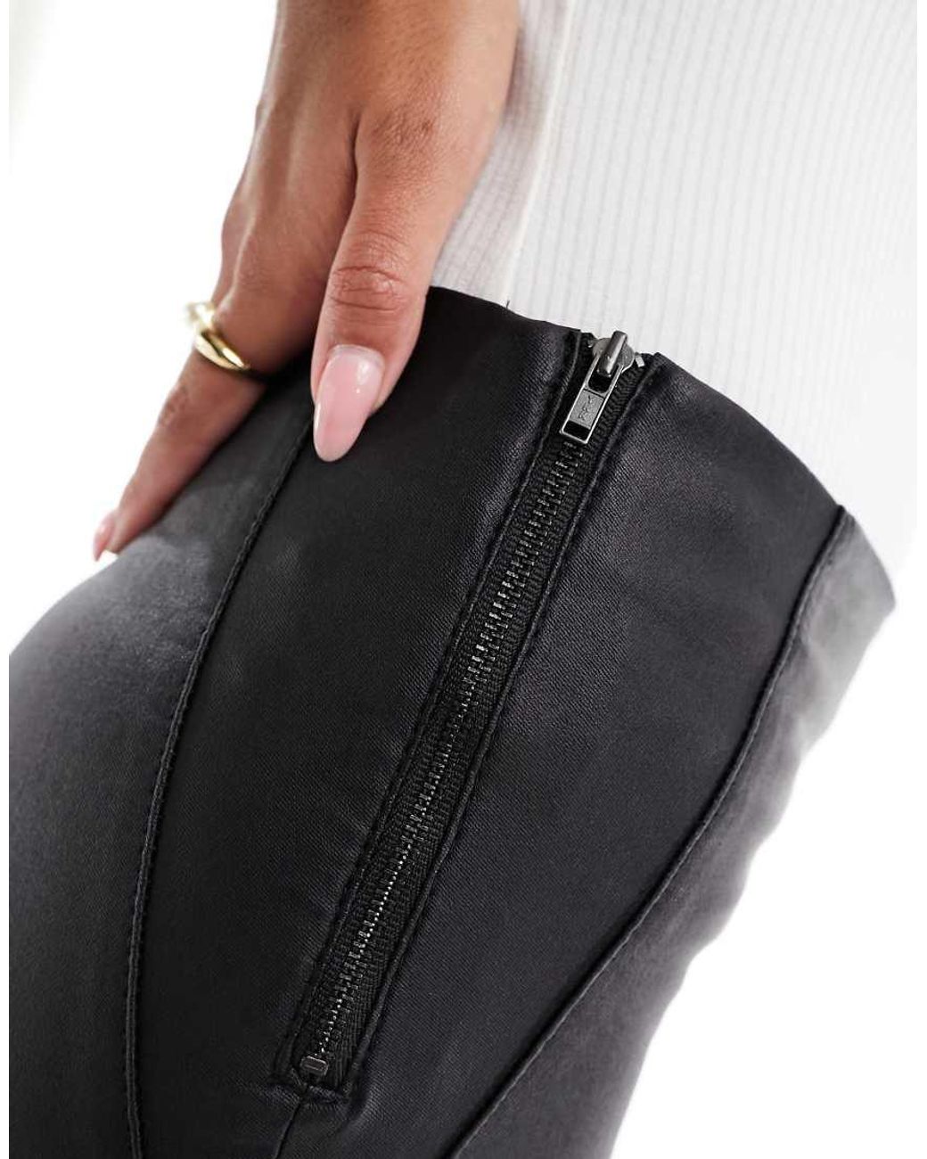 Object Black Coated leggings