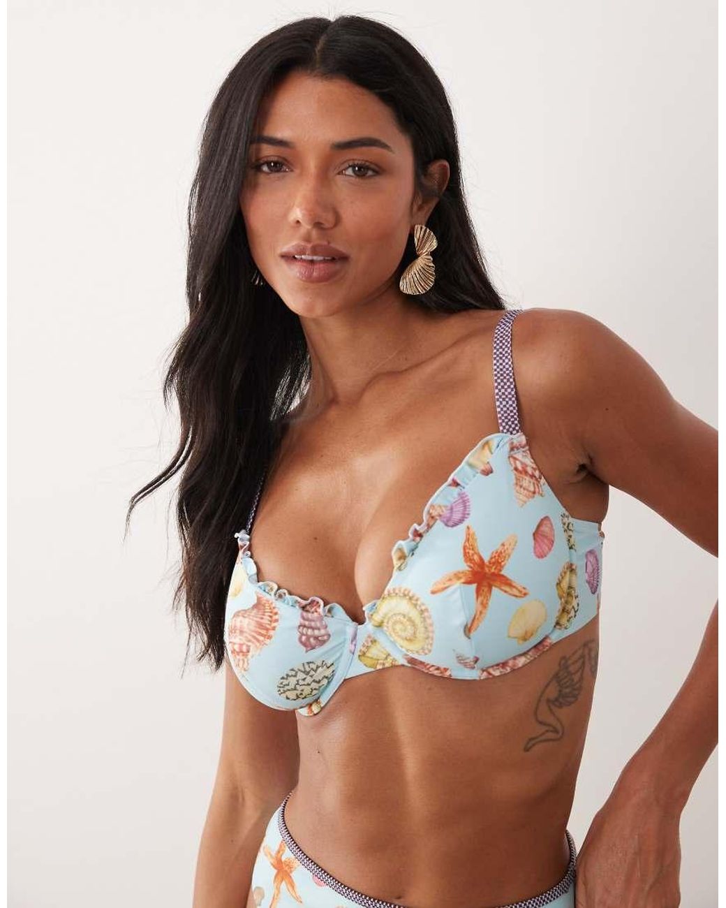 ASOS Brown Fuller Bust Solar Starfish Underwire Bikini Top