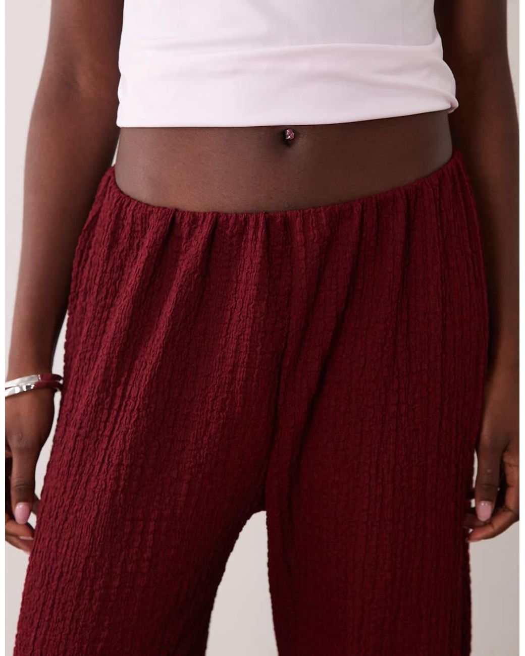 Miss Selfridge Red Wide Leg Balloon Trouser