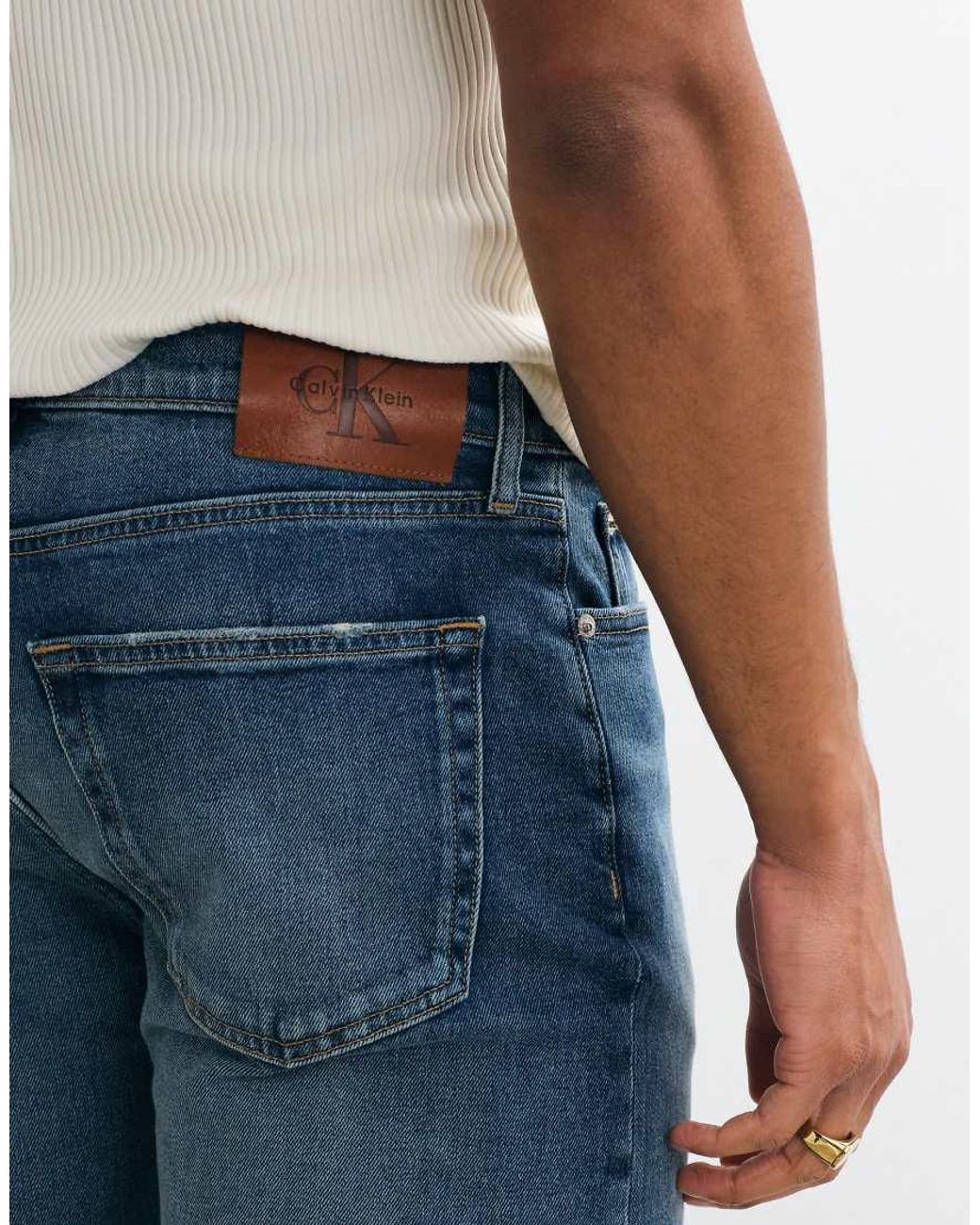 Calvin Klein Blue Standard Straight Leg Jeans for men