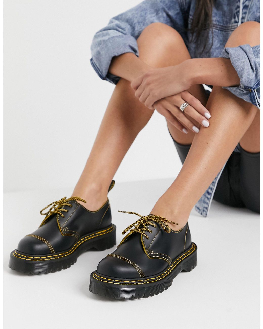 Zapatos s con doble costura 1461 bex Dr. Martens de color Negro | Lyst