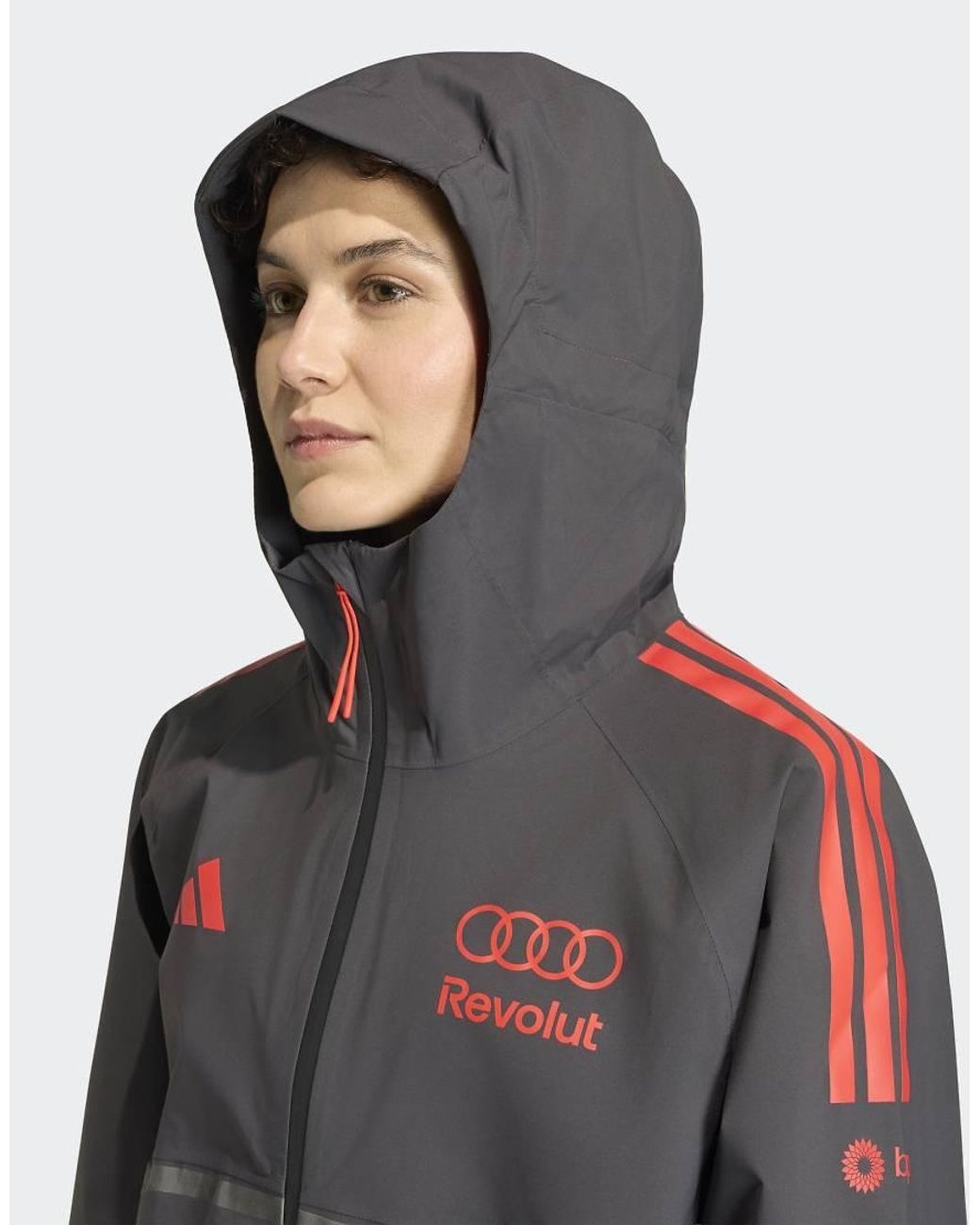 Adidas Originals Gray Audi Formula One Team Mechanics Rain Jacket