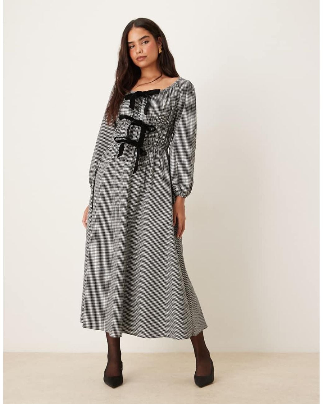 Glamorous Gray Tie Front Maxi Dress