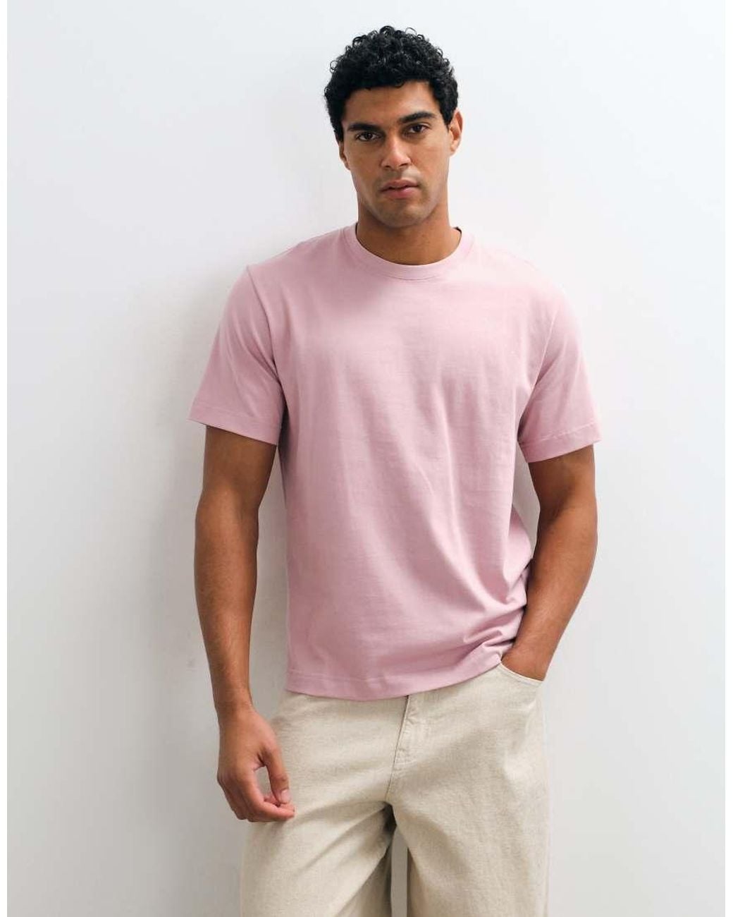 ARKET Pink Heavyweight Jersey T-shirt for men