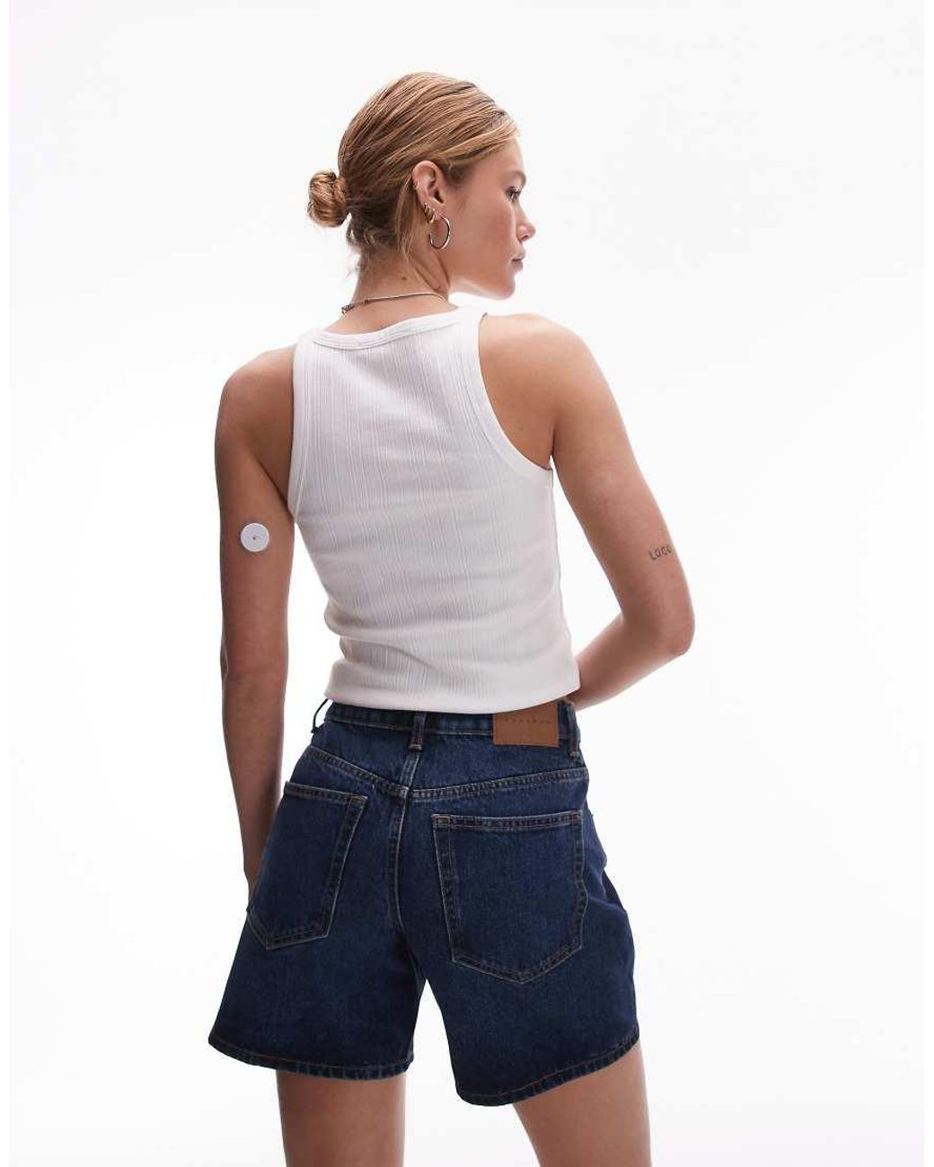 TOPSHOP Blue Denim Editor Shorts