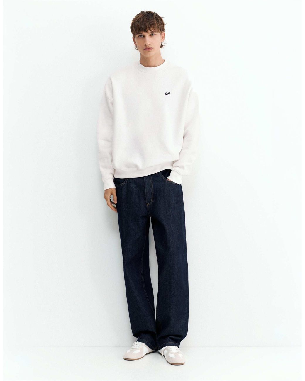 Pull&Bear Boxy sweatshirt in White für Herren