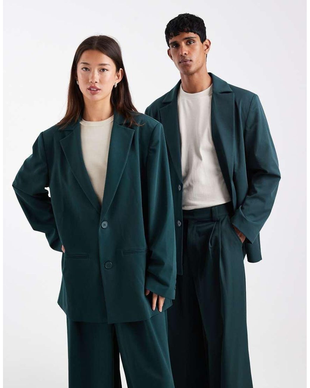 Collusion Blue Unisex Oversized Blazer Co-ord