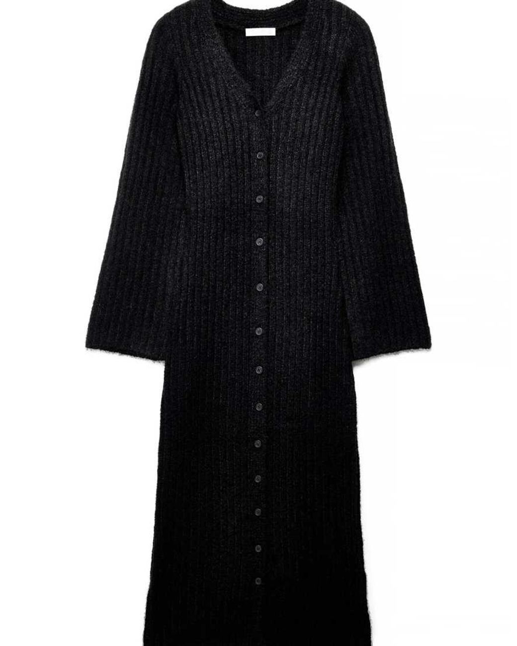 NA-KD Blue Knitted Wool Blend Cardigan Maxi Dress