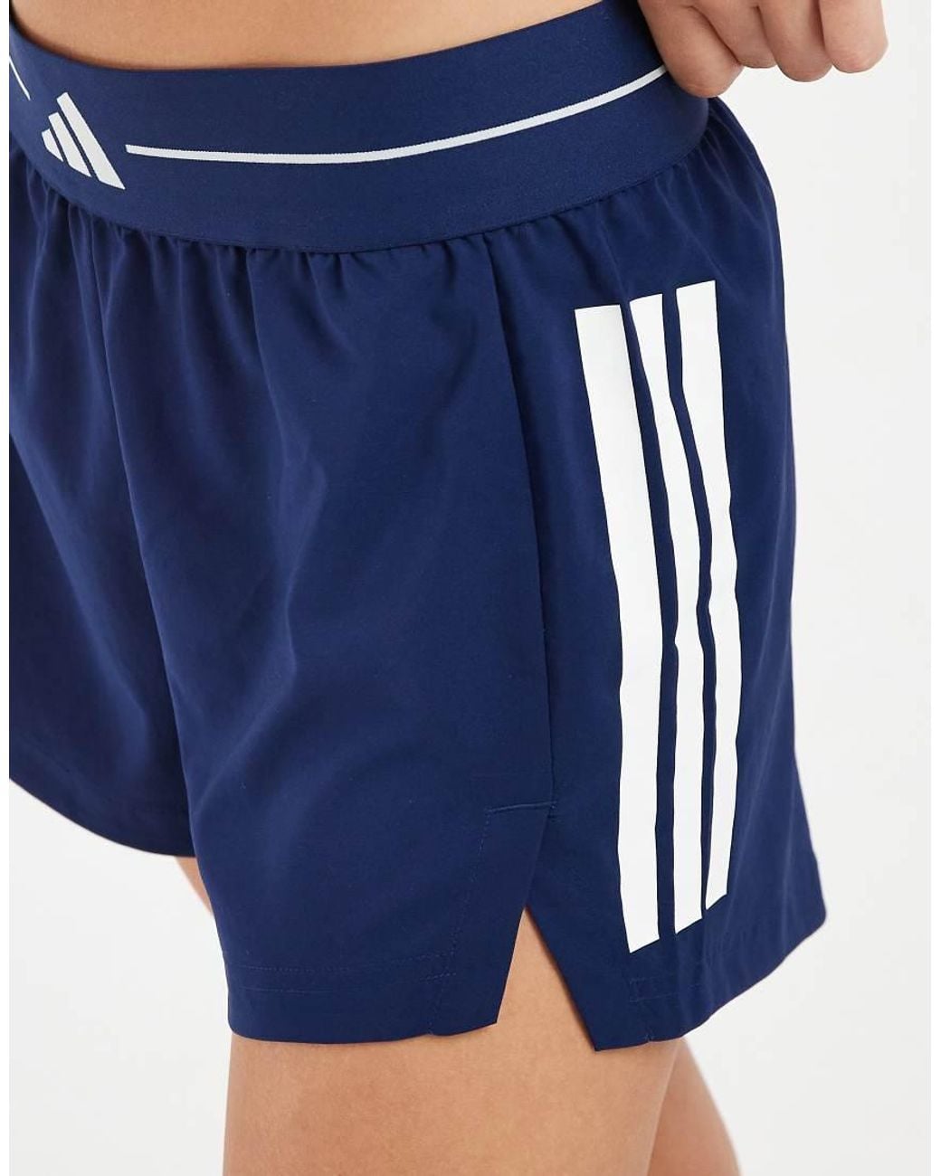 Adidas Originals Blue Hyperglam 3-Stripes Woven Shorts