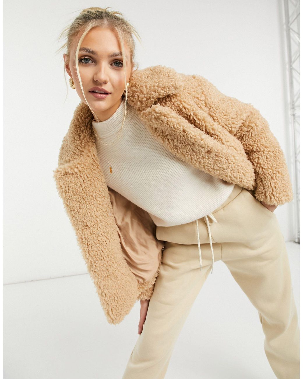 topshop borg jacket