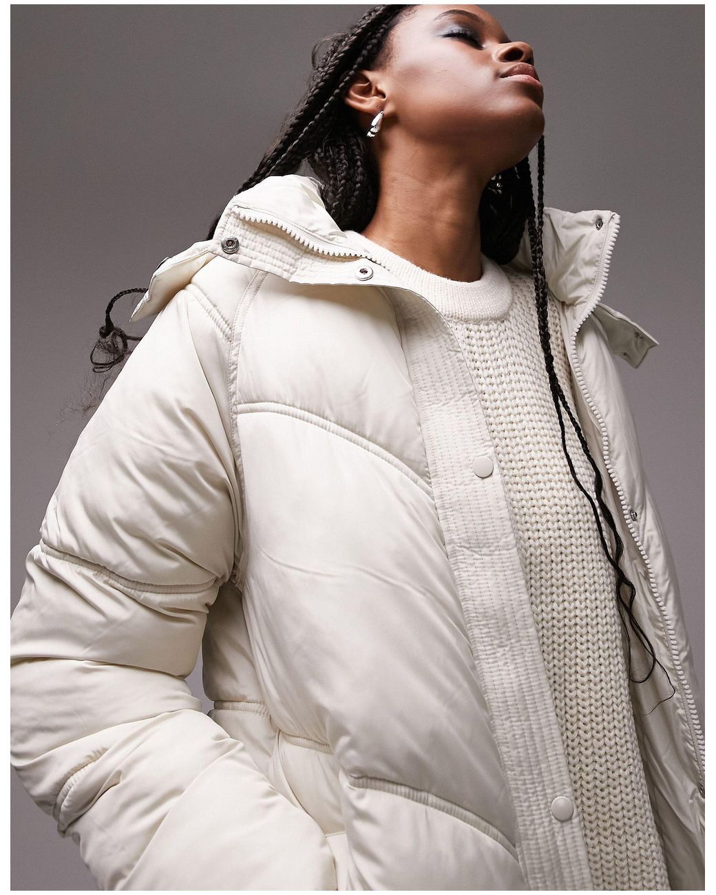 Topshop longline puffer jacket top