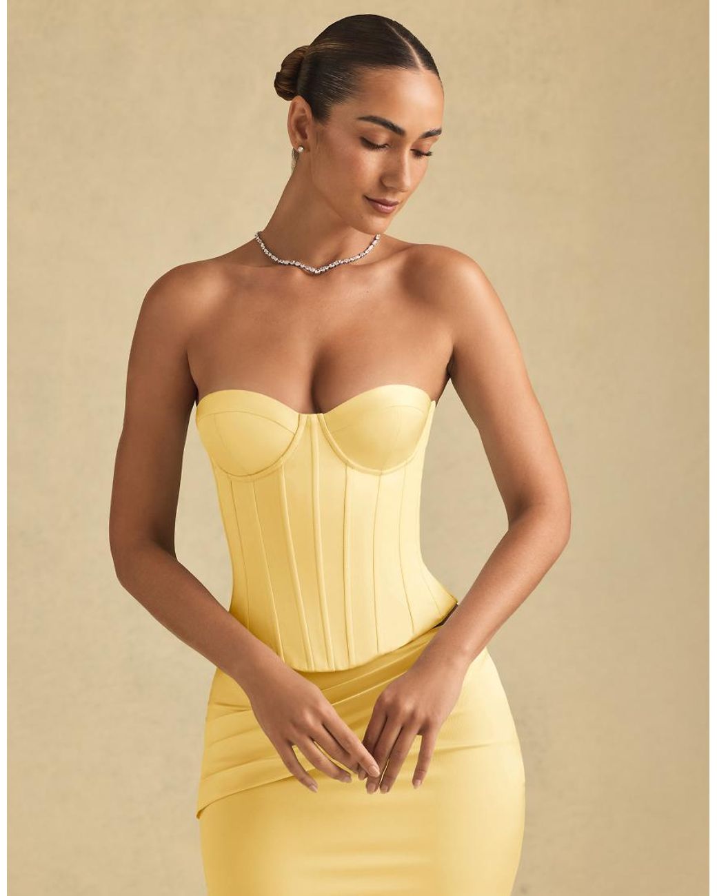 Oh Polly Yellow Underwired Corset Top