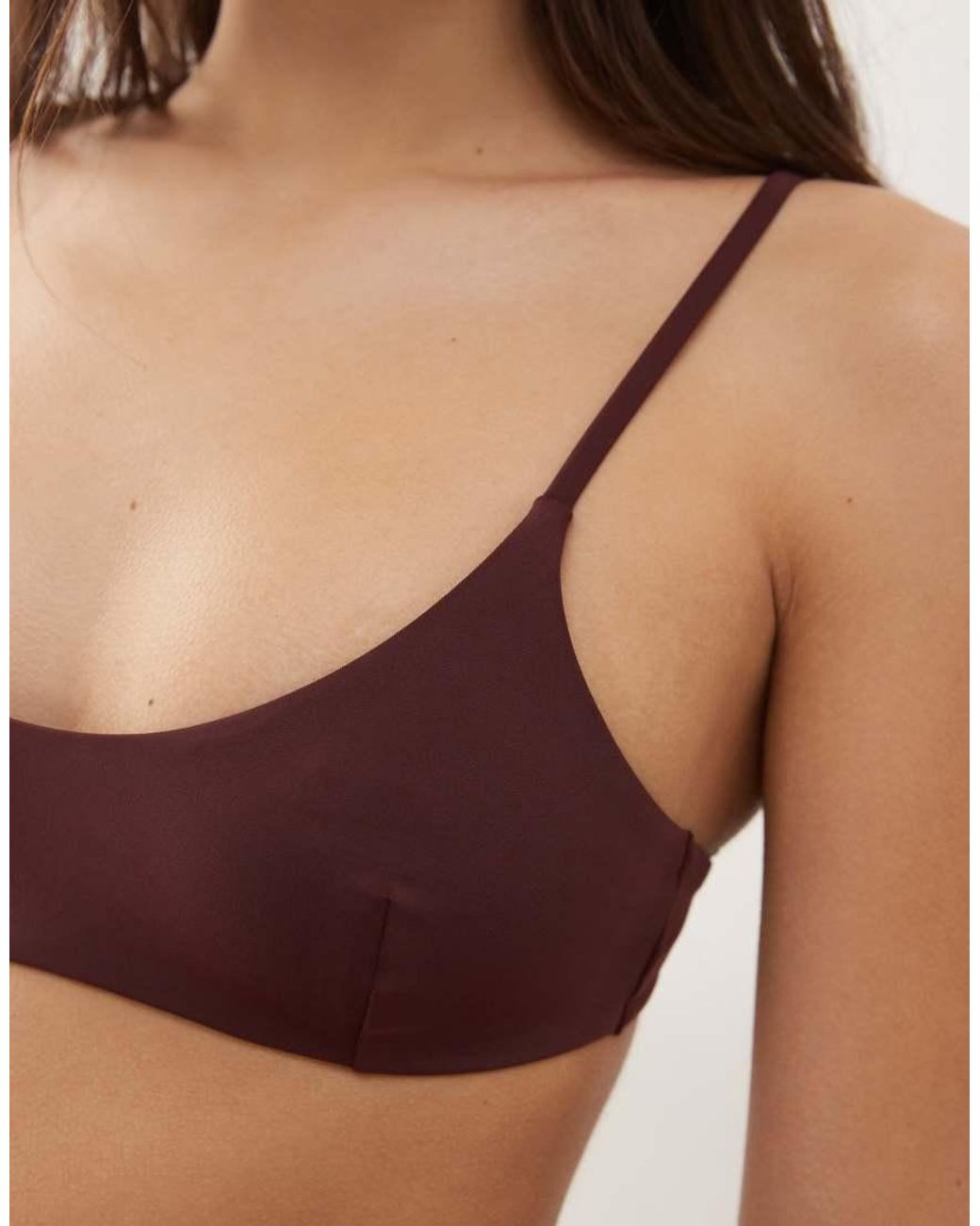 Weekday Brown Mix & Match Scoop Neck Bikini Top