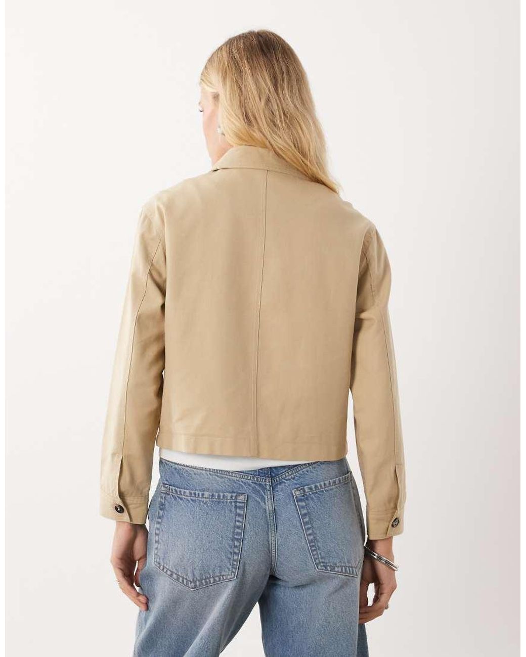 Mango Blue Teen Cropped Trench