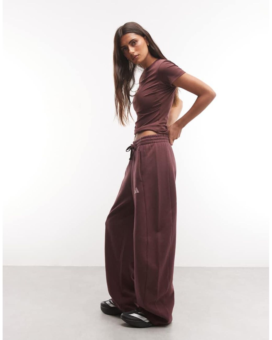 Adidas Originals Purple Adidas Training Three Stripes Studios Track Pants