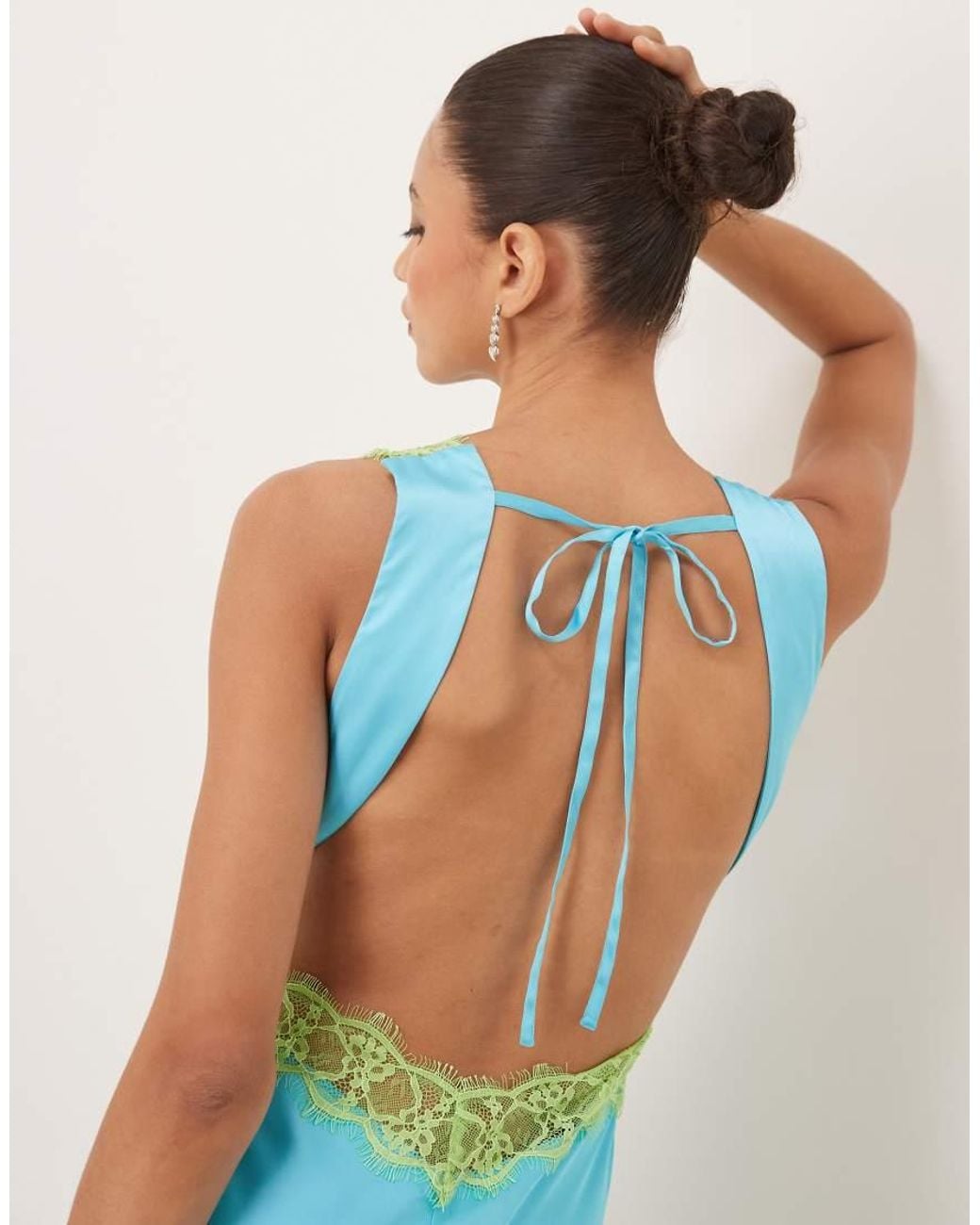 OMNES Blue Aurelia Open Back Maxi Dress