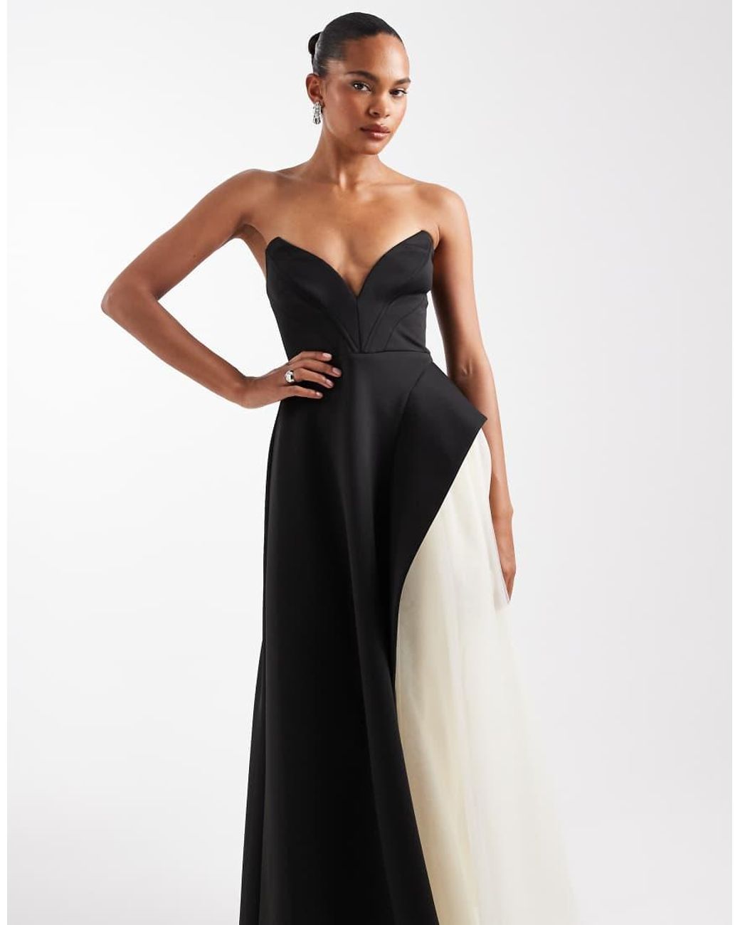 ASOS Black Premium Maxi Dress With Tulle Skirt