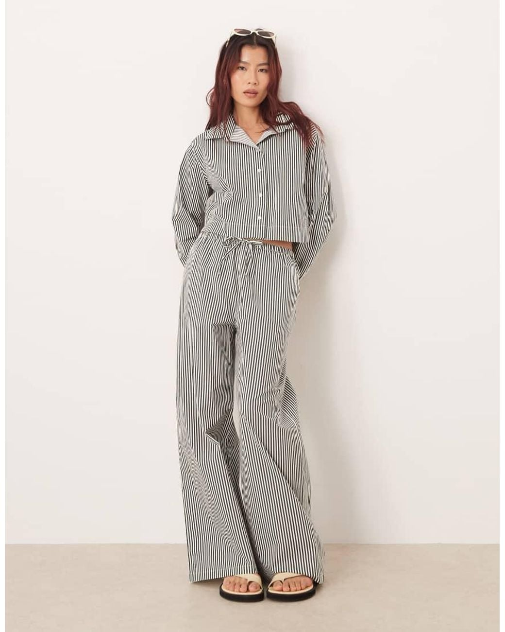esmé studios Gray Esmee Tie Waist Beach Pants