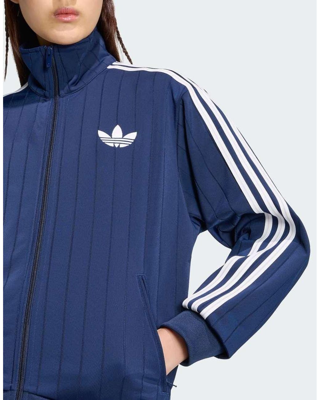 Adidas Originals Blue Pinstripe Firebird Loose Tracktop