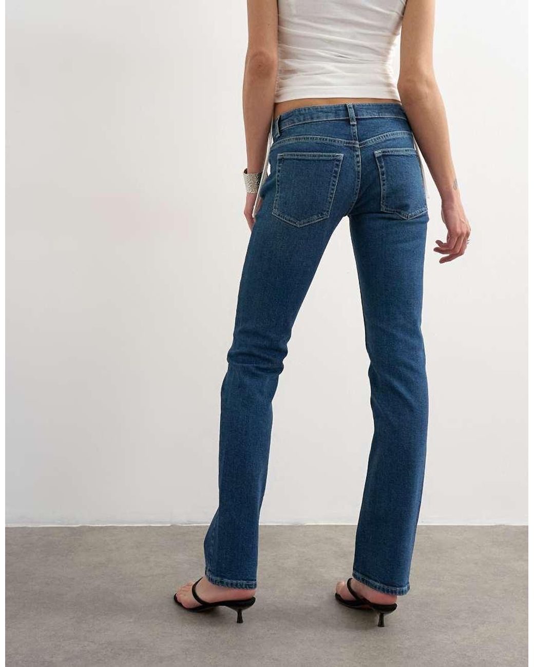 TOPSHOP Blue Low Rise Slim Leg Jean