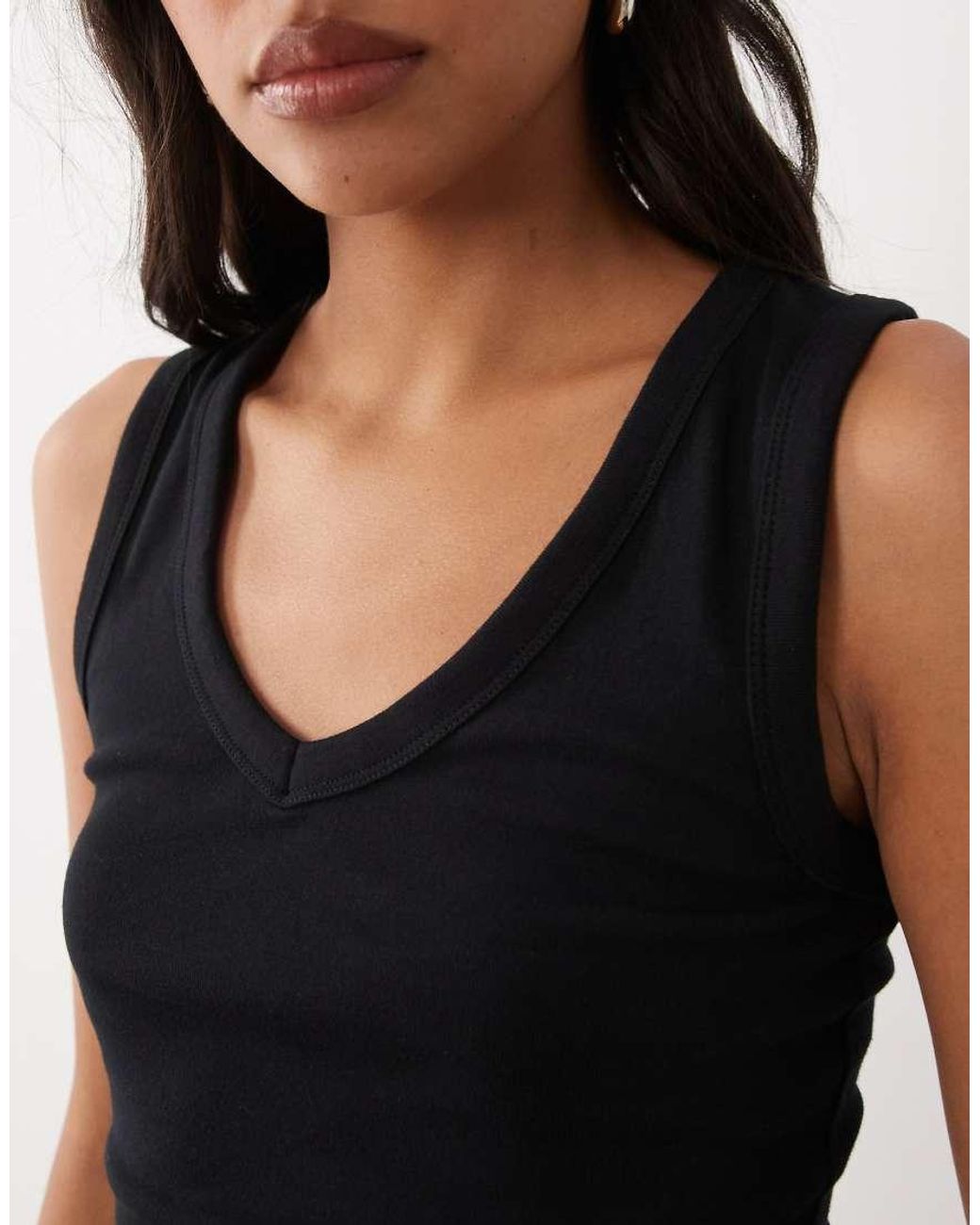 New Look Black V-neck Tank Top