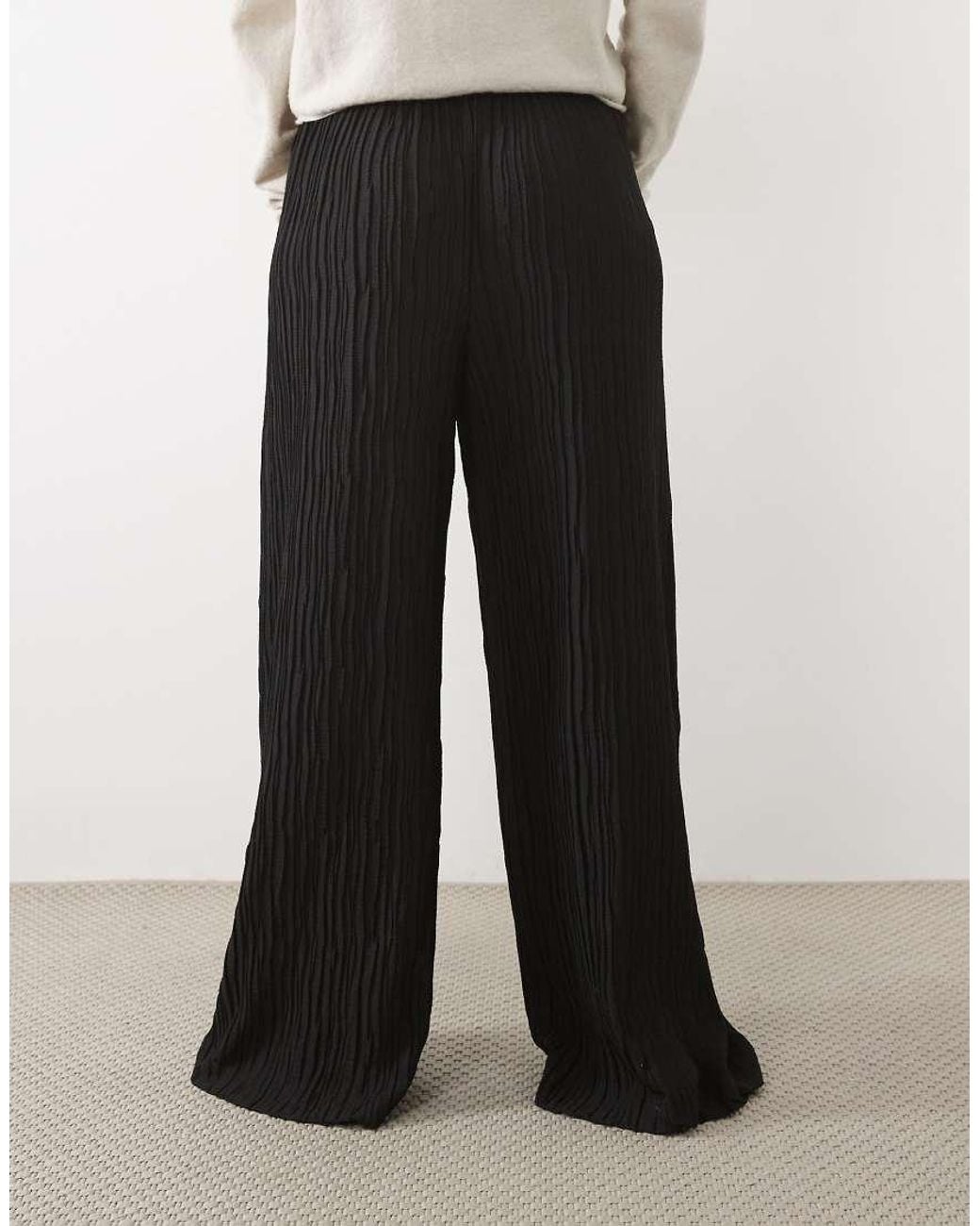 Vero Moda White Wide Leg Plisse Pants
