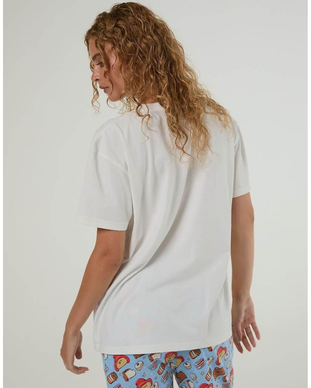 Skinnydip London Gray Paddington X T-Shirt And Trouser Pyjama Set With Eye Mask